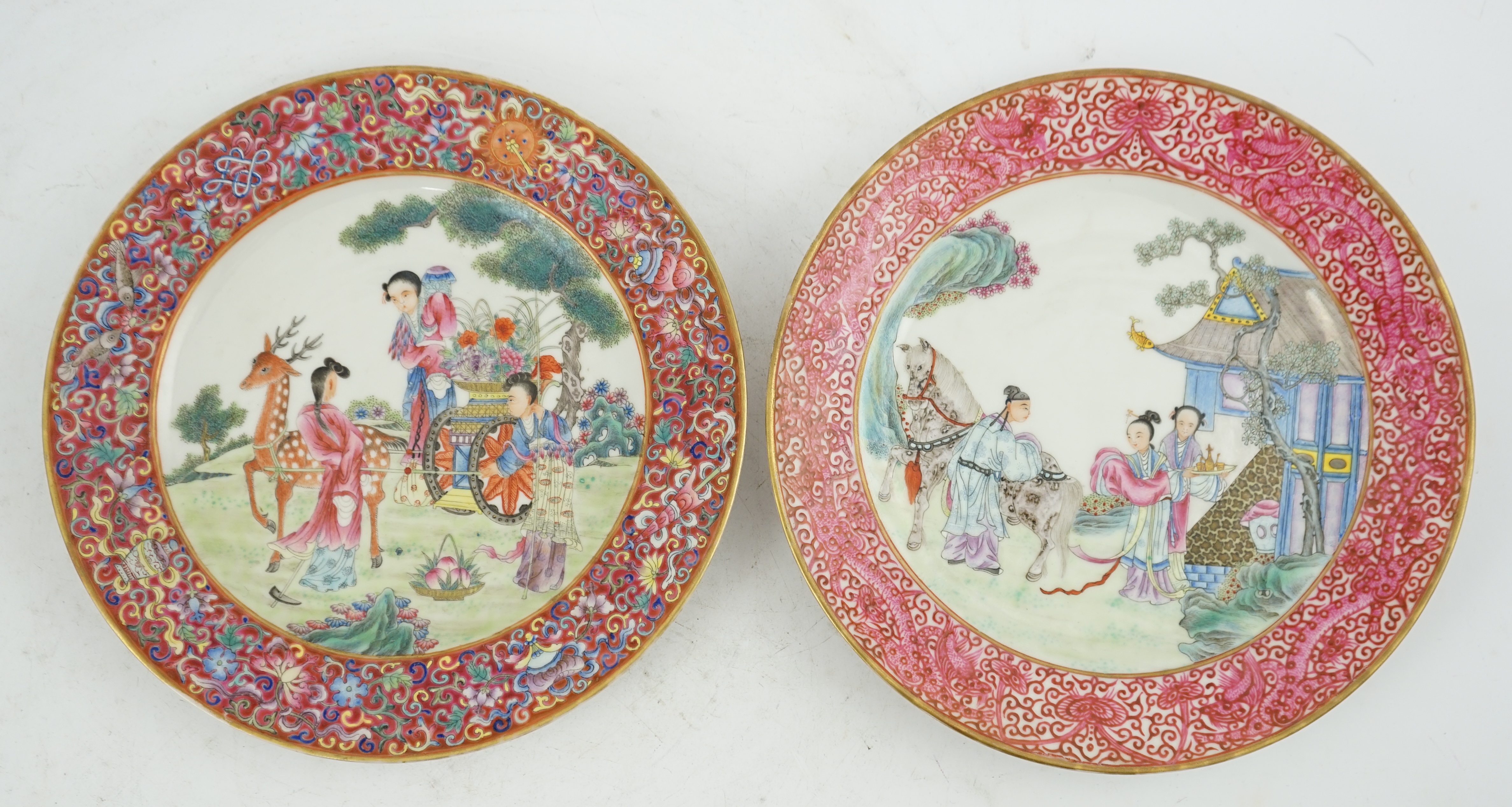 Two fine Chinese famille rose plates, Republic period